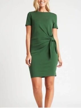 Kit & Ace Short Sleeve Brushed Tie Dress l  Size M l Green